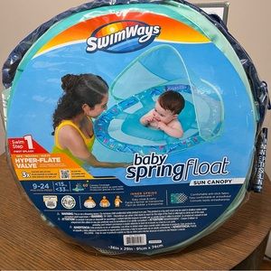SwimWays Baby Spring Float Sun Canopy Toddler POOL Seat 9-24 Mo Less than 33 lbs
